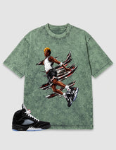 Washed T-shirt to Match Metallic Reimagined 5s - Air Baller Graphic