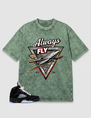 Washed T-shirt to Match Metallic Reimagined 5s - Always Fly Graphic