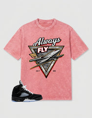 Washed T-shirt to Match Metallic Reimagined 5s - Always Fly Graphic
