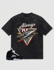 Washed T-shirt to Match Metallic Reimagined 5s - Always Fly Graphic
