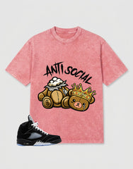 Washed T-shirt to Match Metallic Reimagined 5s - Anti Social Graphic