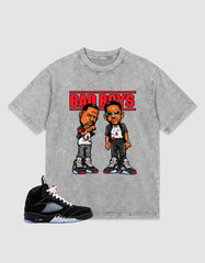 Washed Tee to Match Metallic Reimagined 5s - Bad Boys Graphic