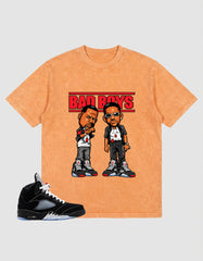 Washed Tee to Match Metallic Reimagined 5s - Bad Boys Graphic