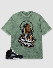 Washed T-shirt to Match Metallic Reimagined 5s - Blessed Forever Graphic