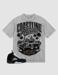 Washed T-shirt to Match Metallic Reimagined 5s - Coastline Hustle Graphic
