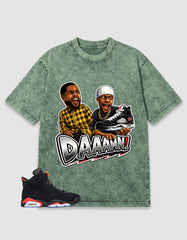 Washed T-shirt to Match Metallic Reimagined 5s - Daaamn Sneaker Graphic