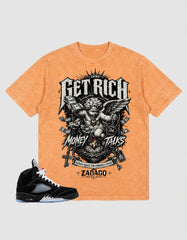 Washed T-shirt to Match Metallic Reimagined 5s - Get Rich Money Talk Graphic