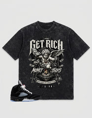 Washed T-shirt to Match Metallic Reimagined 5s - Get Rich Money Talk Graphic
