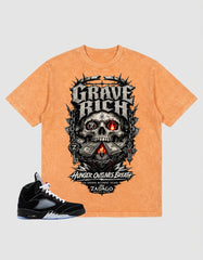 Washed T-shirt to Match Metallic Reimagined 5s - Grave Rich Graphic