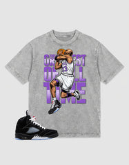 Washed T-shirt to Match Metallic Reimagined 5s - Greatest Of All Time Graphic