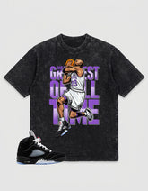 Washed T-shirt to Match Metallic Reimagined 5s - Greatest Of All Time Graphic