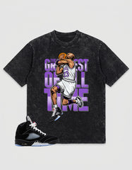 Washed T-shirt to Match Metallic Reimagined 5s - Greatest Of All Time Graphic