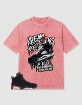 Washed T-shirt to Match Metallic Reimagined 5s - Kream Kicks Graphic