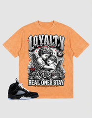 Washed Tee to Match Metallic Reimagined 5s - Loyalty Over Everything Graphic