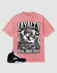 Washed Tee to Match Metallic Reimagined 5s - Loyalty Over Everything Graphic
