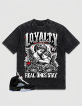 Washed Tee to Match Metallic Reimagined 5s - Loyalty Over Everything Graphic