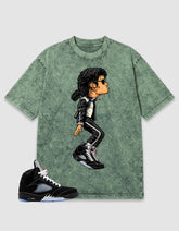 Washed T-shirt to Match Metallic Reimagined 5s - M. Jackson Tiptoe Graphic