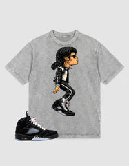 Washed T-shirt to Match Metallic Reimagined 5s - M. Jackson Tiptoe Graphic