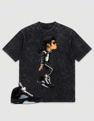 Washed T-shirt to Match Metallic Reimagined 5s - M. Jackson Tiptoe Graphic