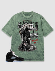 Washed T-shirt to Match Metallic Reimagined 5s - No Luck All Hustle Graphic