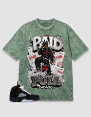 Washed T-shirt to Match Metallic Reimagined 5s - Paid In Full Graphic