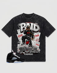 Washed T-shirt to Match Metallic Reimagined 5s - Paid In Full Graphic