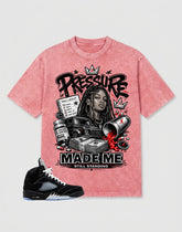 Washed T-shirt to Match Metallic Reimagined 5s - Pressure Made Me Standing Graphic