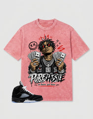 Washed T-shirt to Match Metallic Reimagined 5s - Pure Hustle Graphic