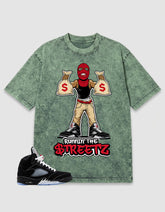 Washed T-shirt to Match Metallic Reimagined 5s - Runnin' The Street Graphic