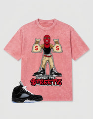Washed T-shirt to Match Metallic Reimagined 5s - Runnin' The Street Graphic
