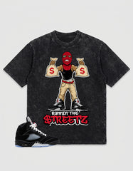 Washed T-shirt to Match Metallic Reimagined 5s - Runnin' The Street Graphic