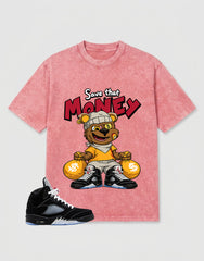 Washed T-shirt to Match Metallic Reimagined 5s - Save That Money Graphic