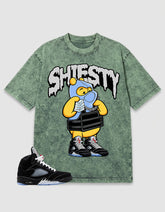 Washed T-shirt to Match Metallic Reimagined 5s - Shiesty Pooh Graphic