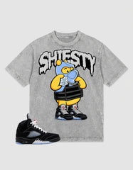 Washed T-shirt to Match Metallic Reimagined 5s - Shiesty Pooh Graphic