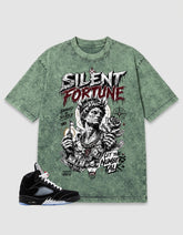 Washed T-shirt to Match Metallic Reimagined 5s - Silent Fortune Graphic