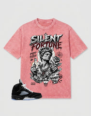 Washed T-shirt to Match Metallic Reimagined 5s - Silent Fortune Graphic