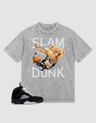 Black Cat 4s Washed T-shirt - Slam Dunk Graphic