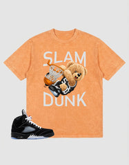 Black Cat 4s Washed T-shirt - Slam Dunk Graphic