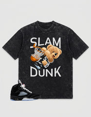 Black Cat 4s Washed T-shirt - Slam Dunk Graphic