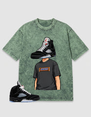 Washed T-shirt to Match Metallic Reimagined 5s - Sneakerhead Graphic
