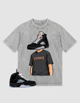 Washed T-shirt to Match Metallic Reimagined 5s - Sneakerhead Graphic