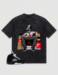 Washed T-shirt to Match Metallic Reimagined 5s - Sole Boss Graphic