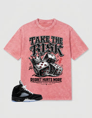 Washed T-shirt to Match Metallic Reimagined 5s - Take The Risk Graphic