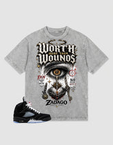 Washed T-shirt to Match Metallic Reimagined 5s - Worth More Than Wounos Graphic