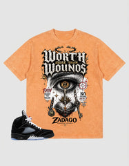 Washed T-shirt to Match Metallic Reimagined 5s - Worth More Than Wounos Graphic