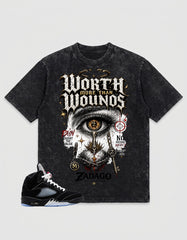 Washed T-shirt to Match Metallic Reimagined 5s - Worth More Than Wounos Graphic