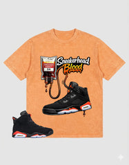 Washed Tee to MatchAir Jordan 6 Infrared | Sneakerhead Blood Shirt | Zadago