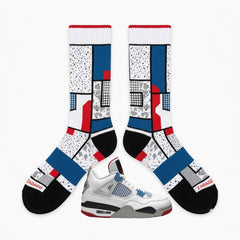 What The 4 Socks – Air Jordan 4 Inspired Mid-Calf Unisex Crew Socks