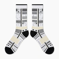 White Black Socks – Air Jordan 5 Retro Inspired Mid-Calf Unisex Crew Socks