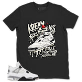 White Cement 4s Zadago Shirt Kream Kicks Graphic